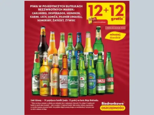 Promocja Biedronka 12+12 piwo: Kiedy i jak zgarnąć gratis?